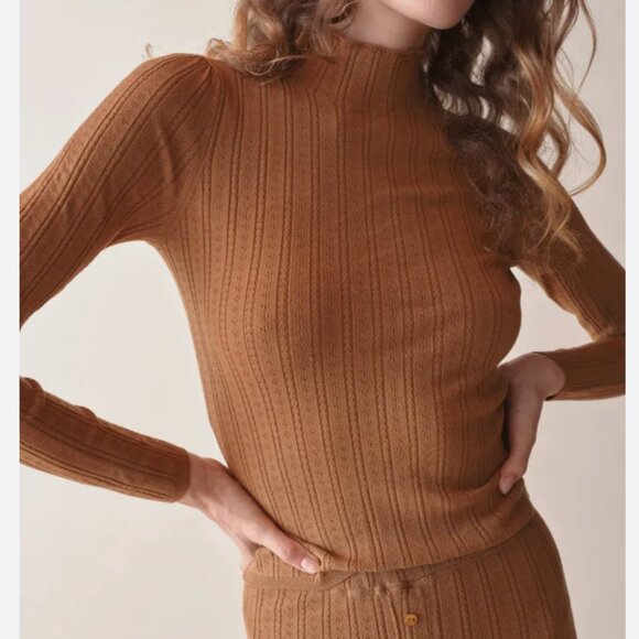 Doen Oslo Turtleneck Toasted Pecan Size Large - Picture 1 of 10